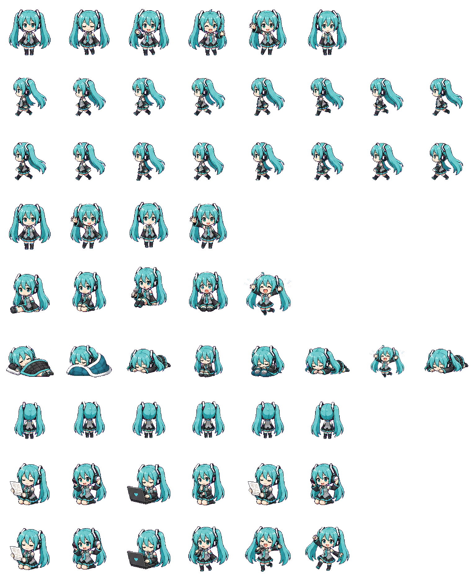 Miku Chibi Codex pet original spritesheet