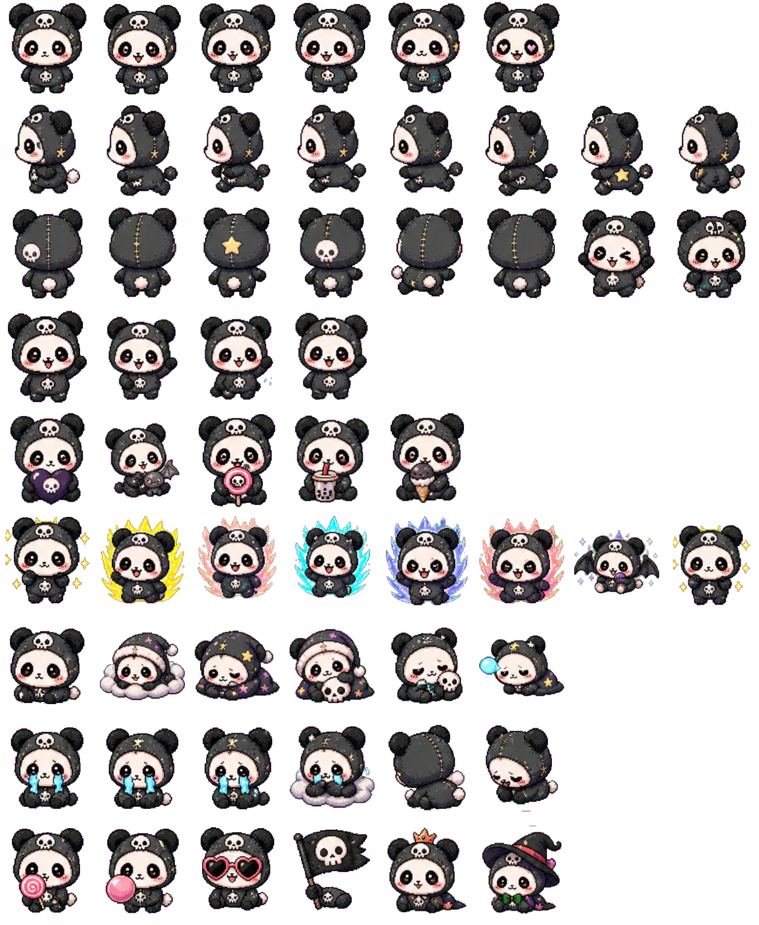 Skullpanda Codex pet original spritesheet