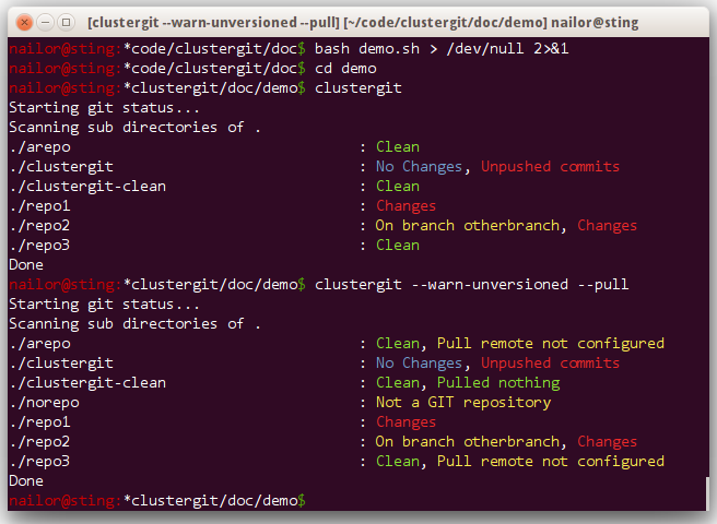 clustergit screenshot