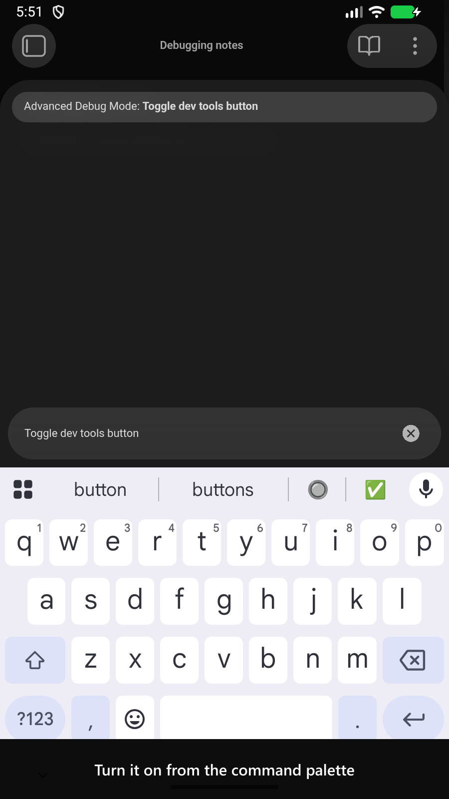 Turn it on from the command palette