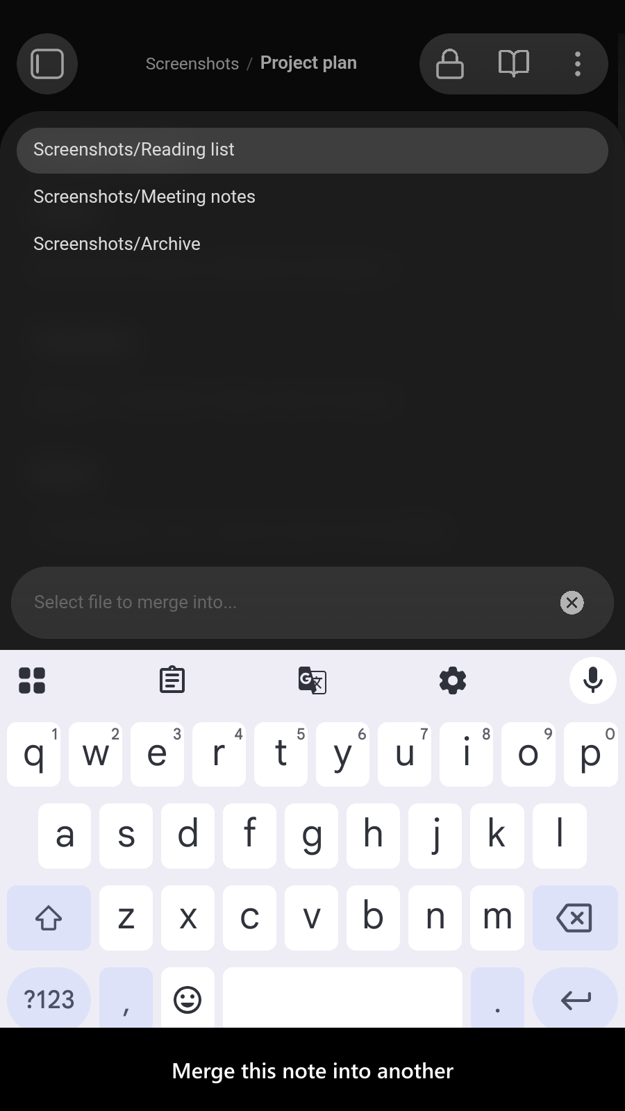 Merge this note into another