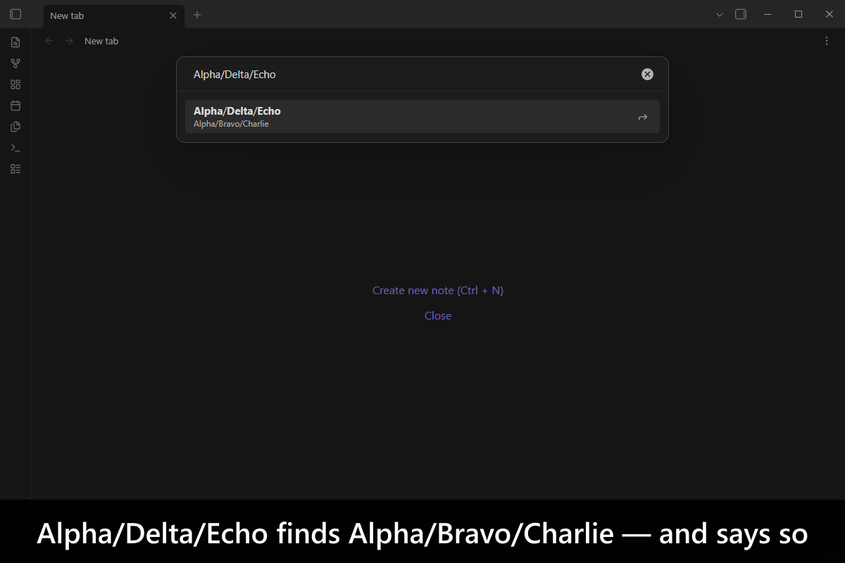 Alpha/Delta/Echo finds Alpha/Bravo/Charlie — and says so
