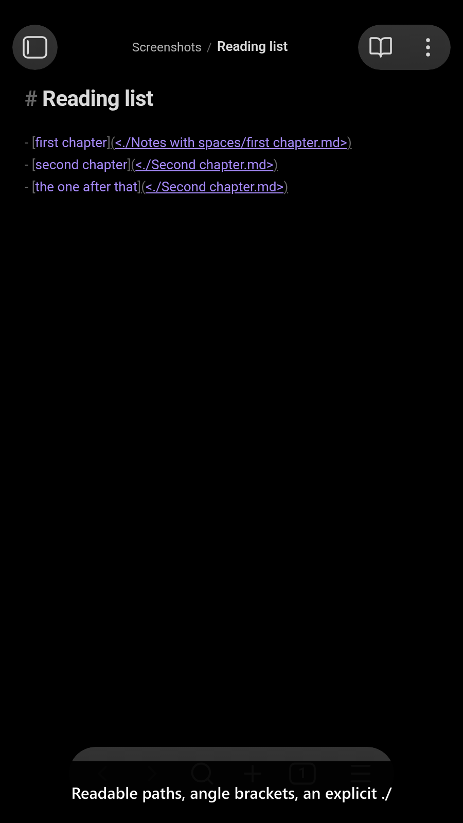 Readable paths, angle brackets, an explicit ./