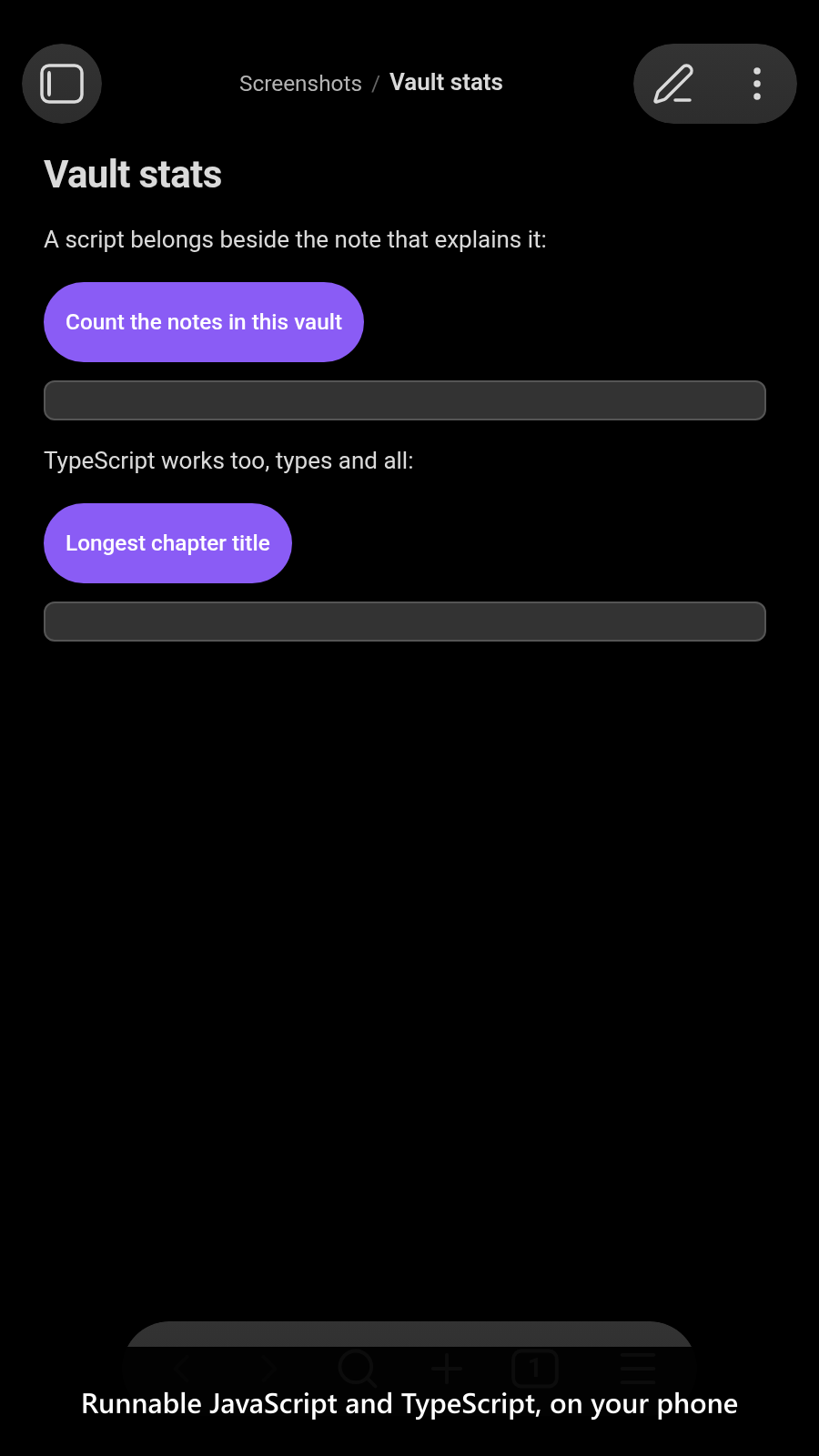 Runnable JavaScript and TypeScript, on your phone