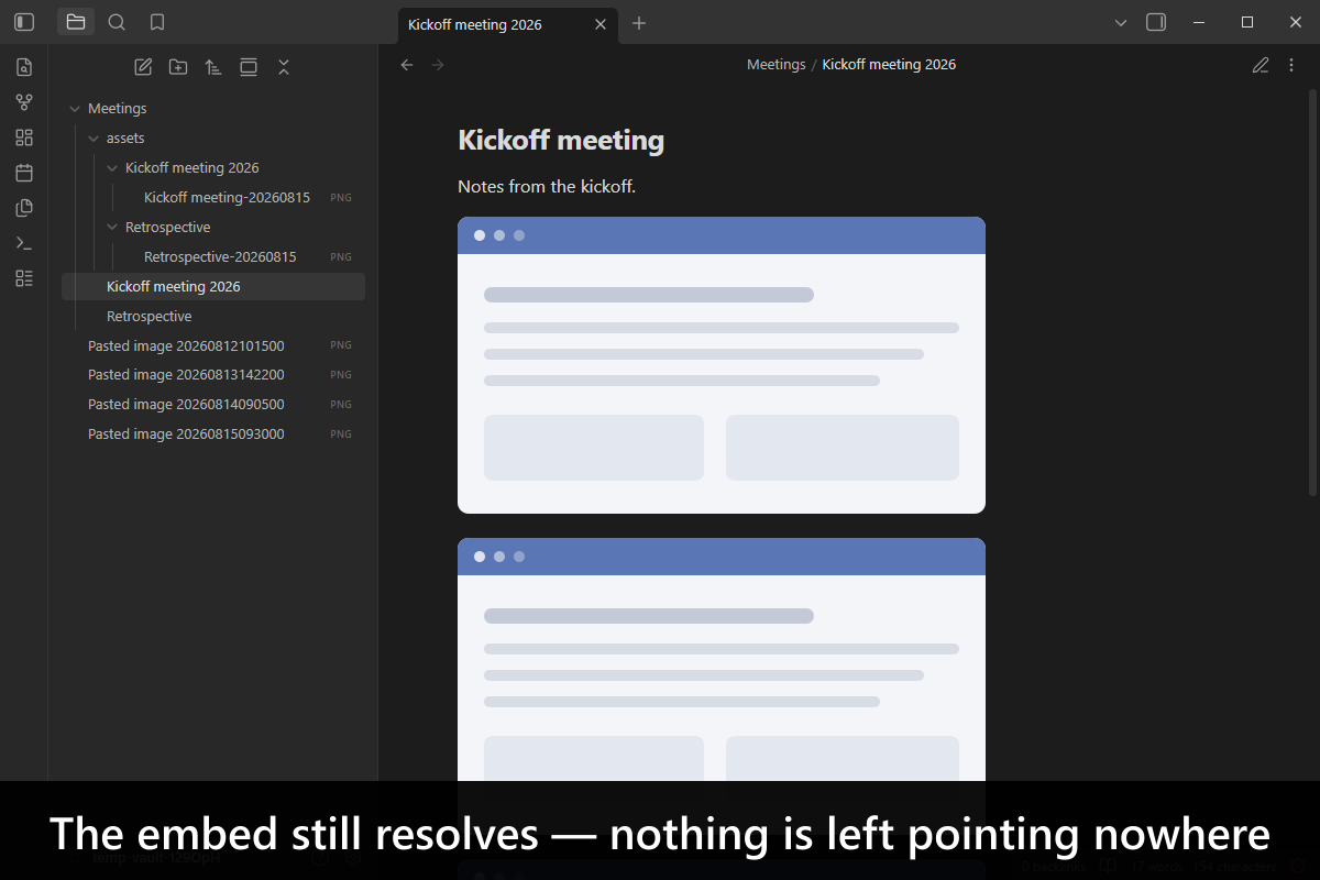 The embed still resolves — nothing is left pointing nowhere