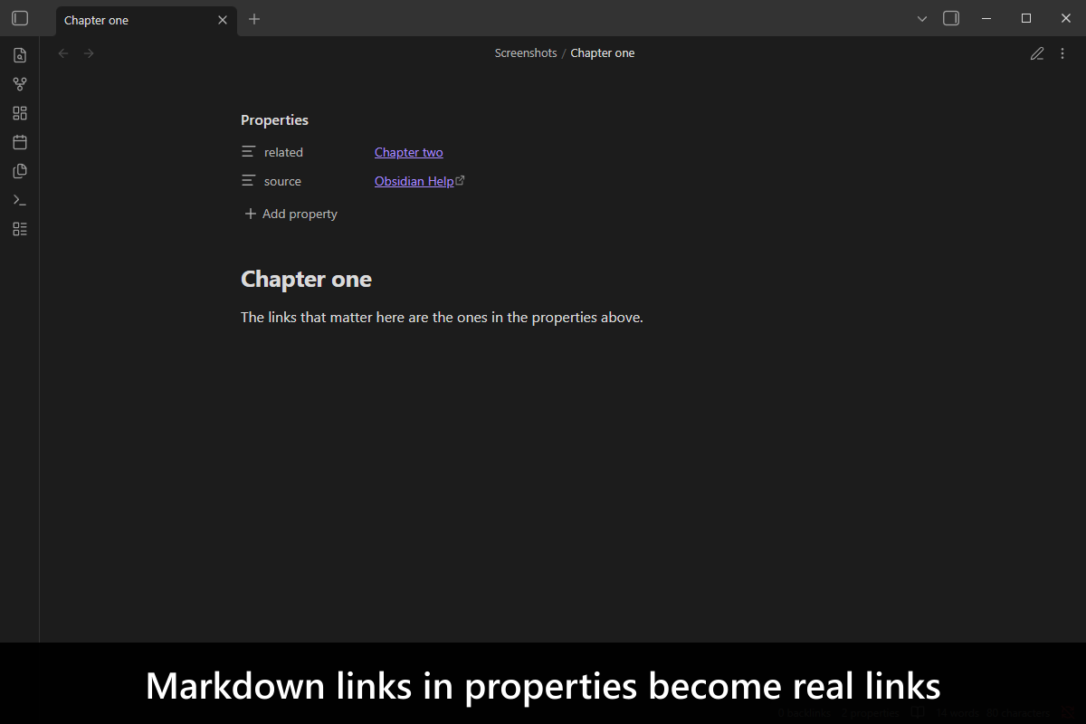 Markdown links in properties become real links