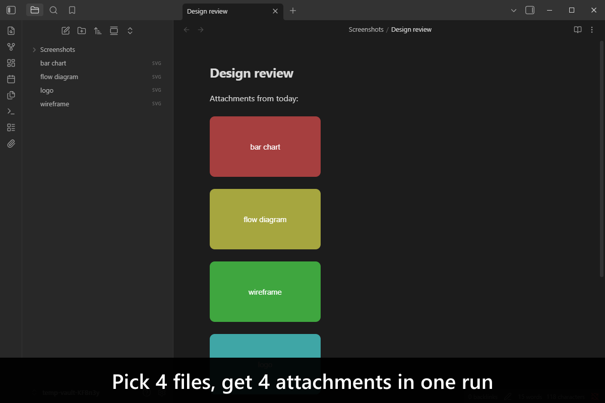 Pick 4 files, get 4 attachments in one run