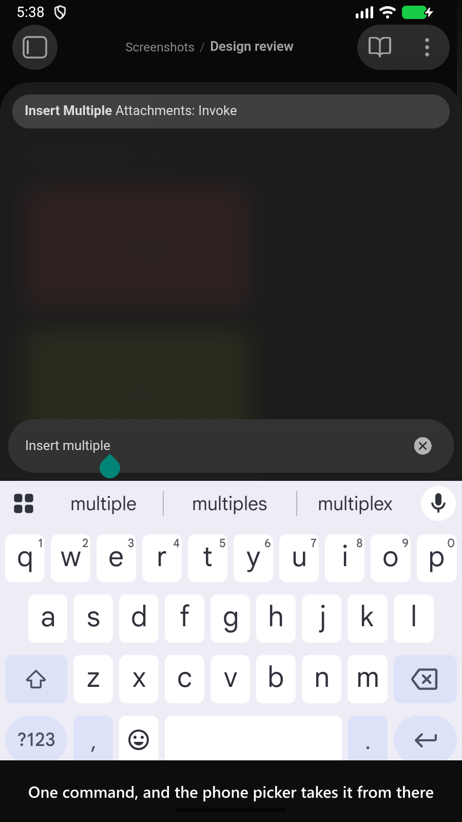 One command, and the phone picker takes it from there