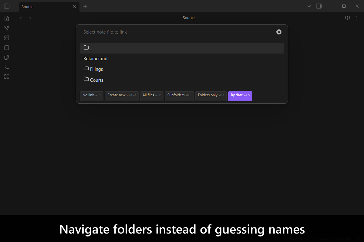 Navigate folders instead of guessing names