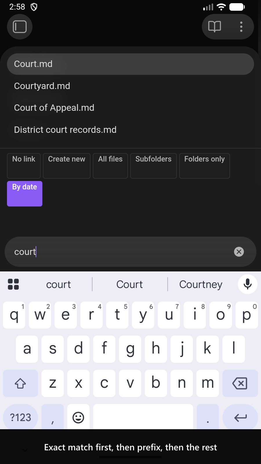 Exact match first, then prefix, then the rest