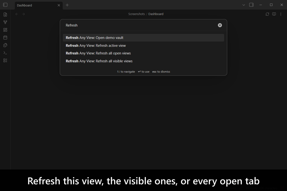 Refresh this view, the visible ones, or every open tab