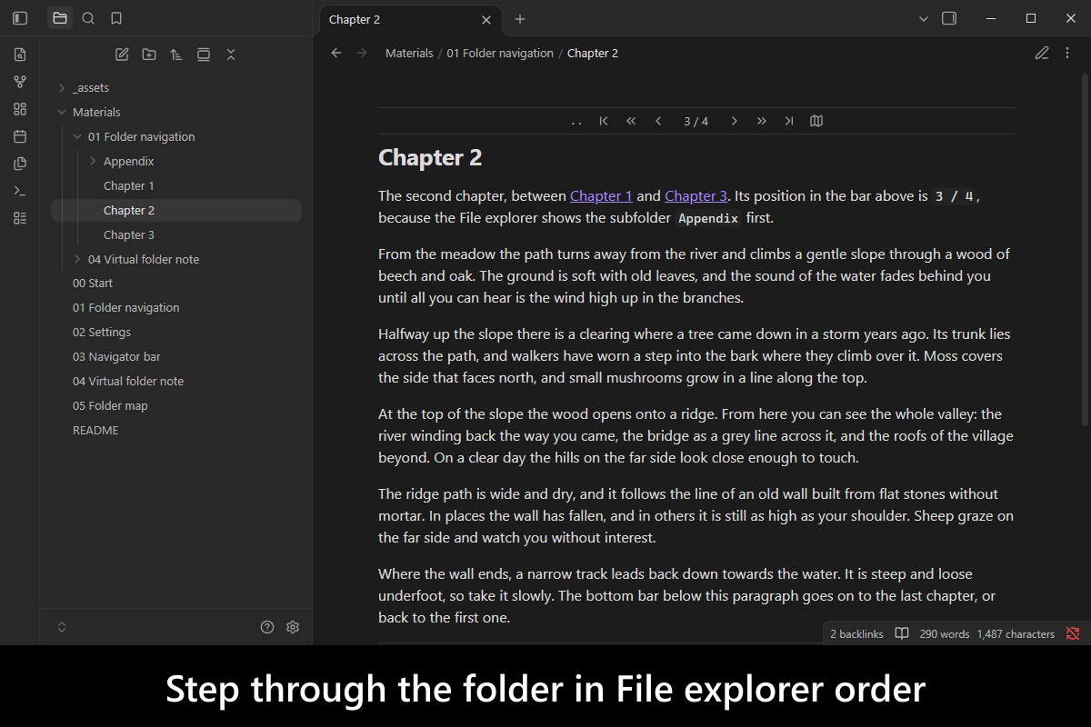 Step through the folder in File explorer order