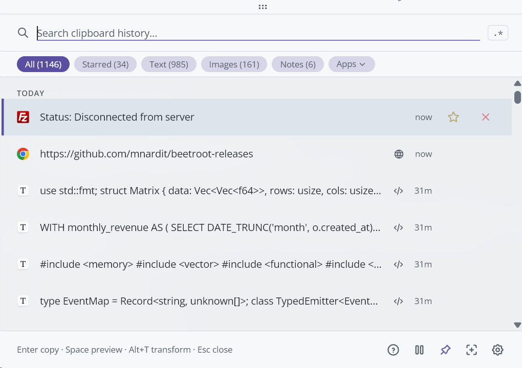 Beetroot — gestor de portapapeles para Windows