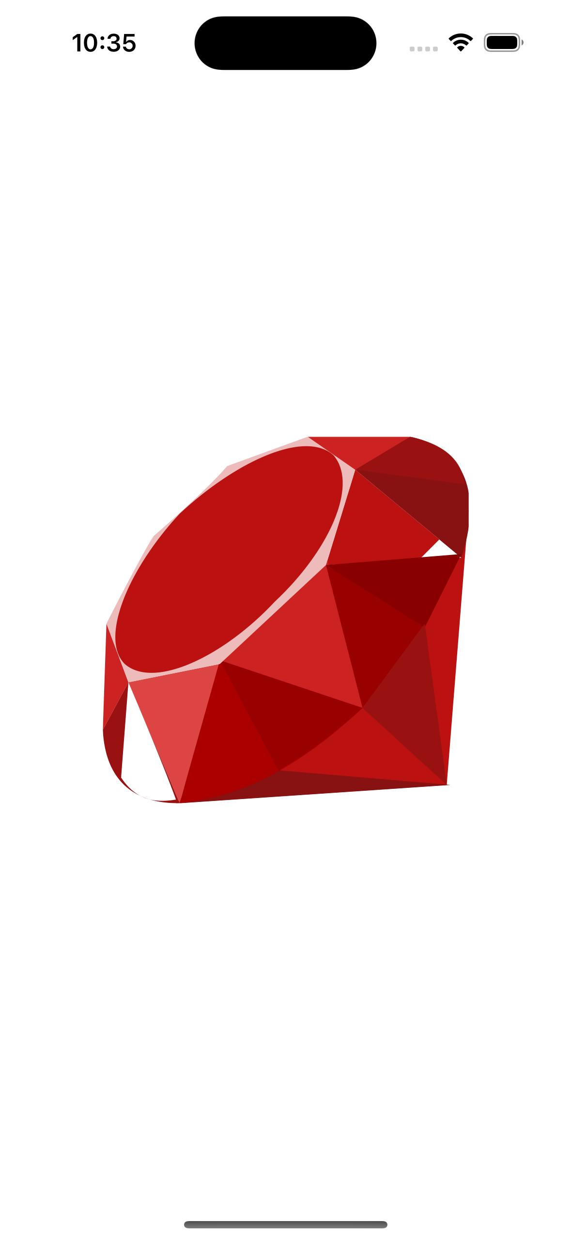 SVG Ruby logo in iOS simulator