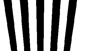 Example of bitplane 1 with white stripes running from top to bottom on a black background