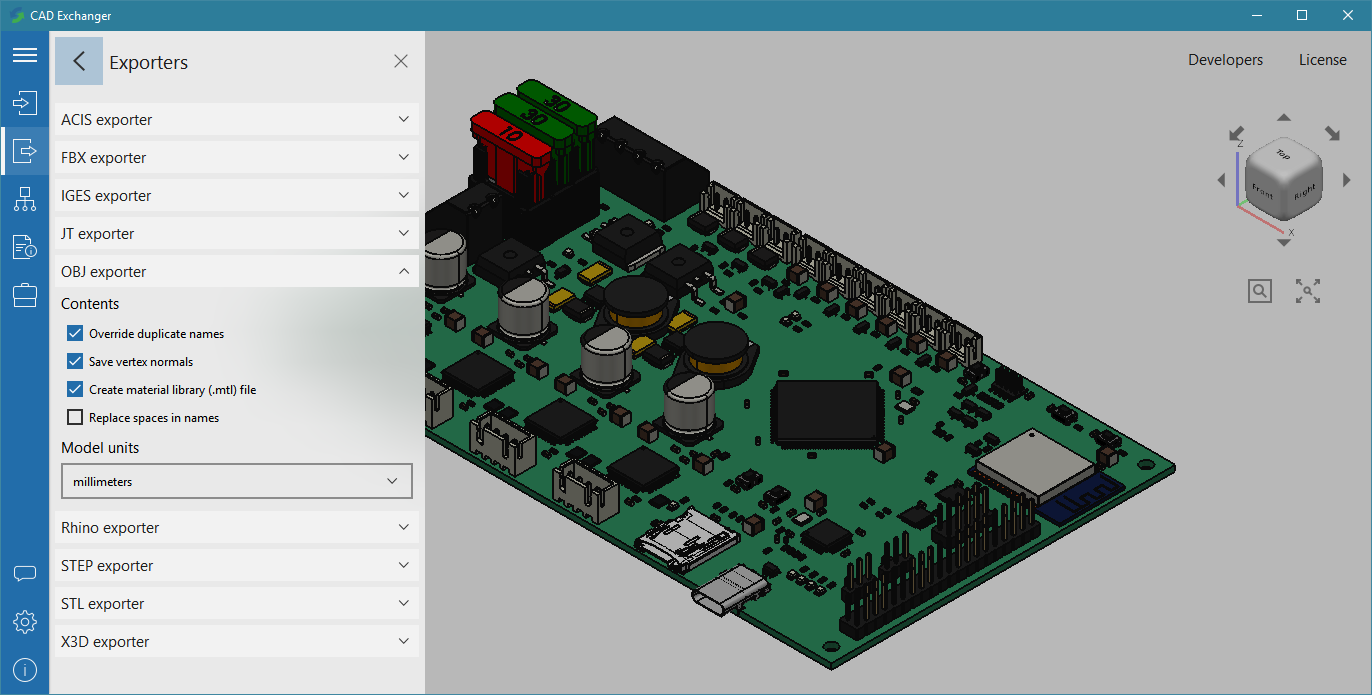 Screenshot CAD Exchanger