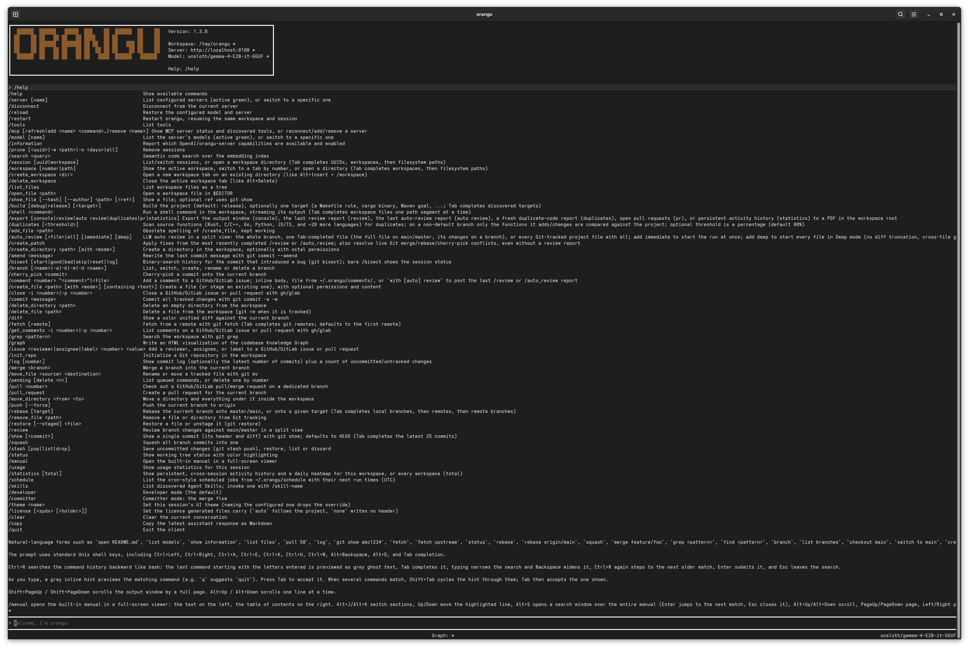 orangu terminal interface