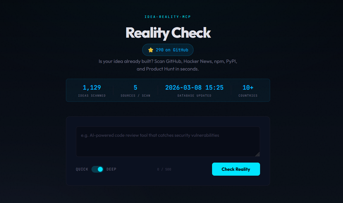 idea-reality-mcp web UI