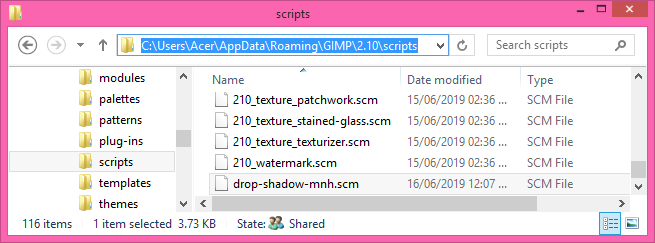 scripts folder under Windows 8.1