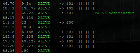 Finding routers with default password