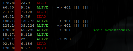 Finding routers with default password