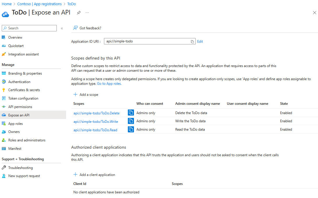 "Screenshot of Expose an API of a RESTful API"