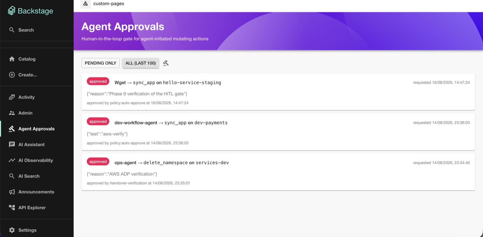 Agent Approvals