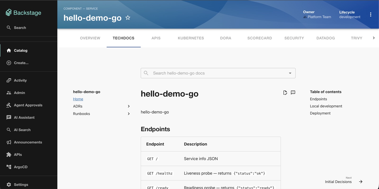 Entity TechDocs