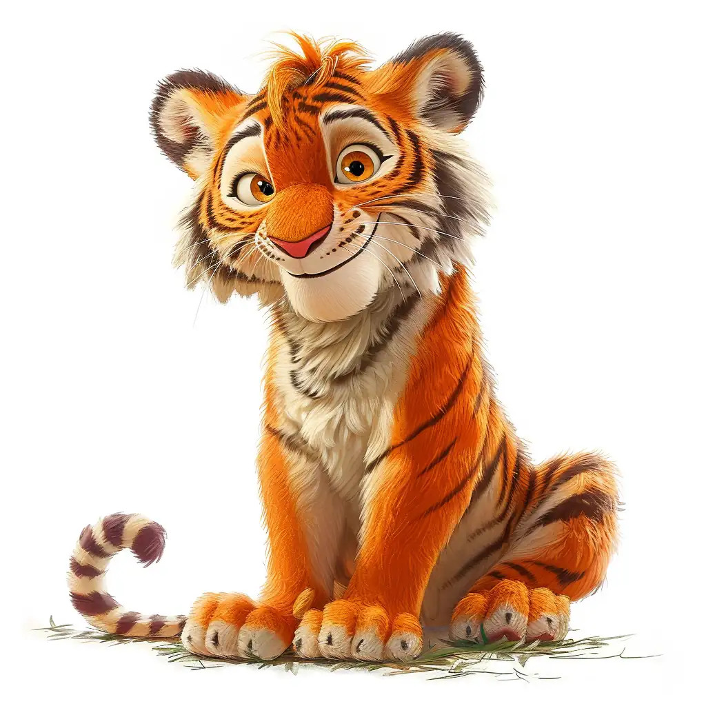 Cute cartoon tiger illustration