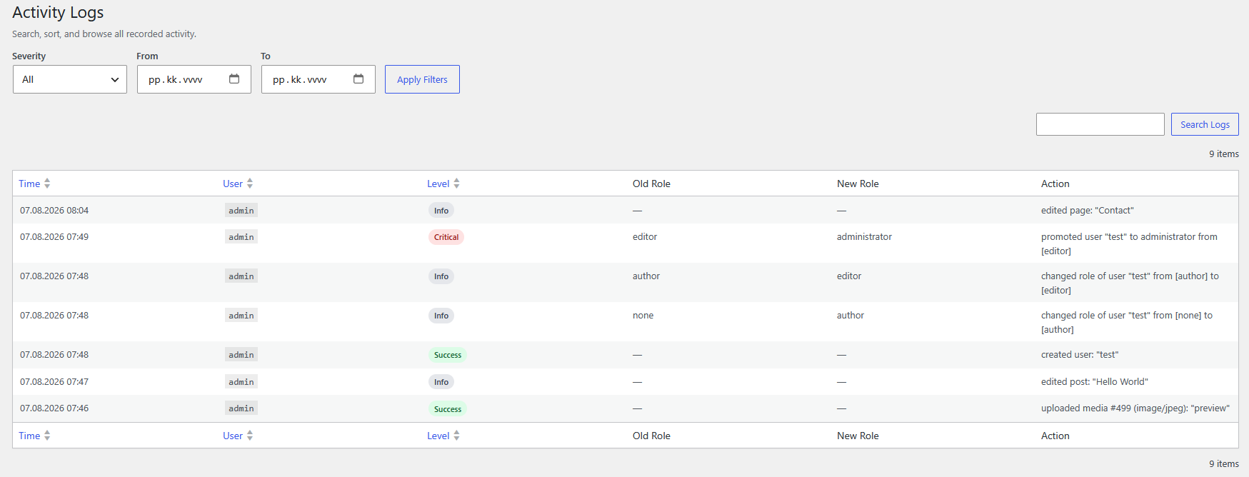 Dashboard Widget