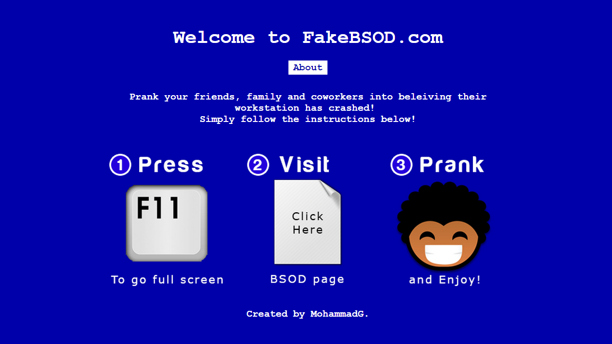 FakeBSOD Homepage