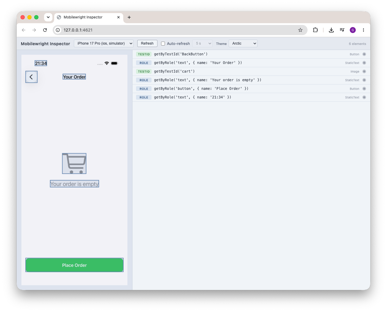 Mobilewright Inspector