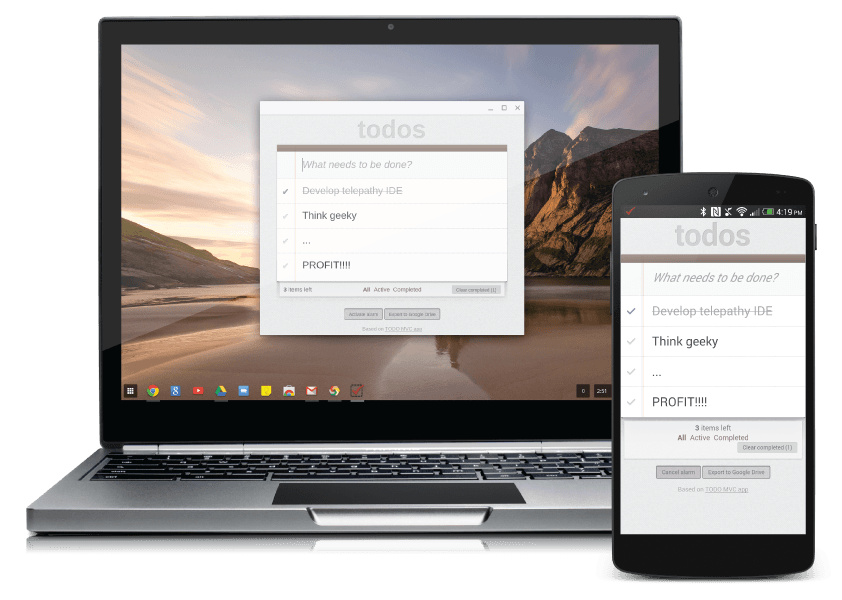A Chrome App running on both desktop and mobile