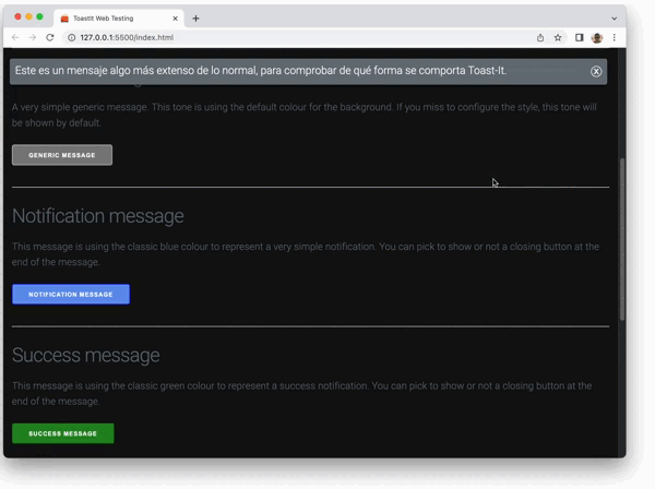 Toast-It running in a desktop webapp