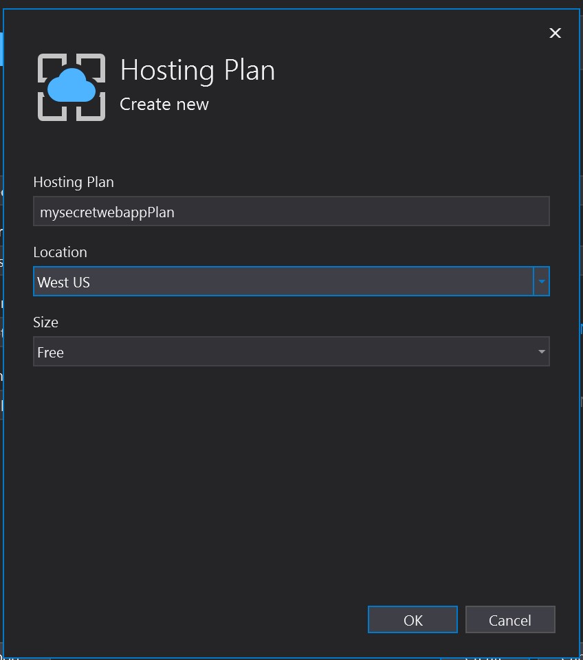 create new hosting plan
