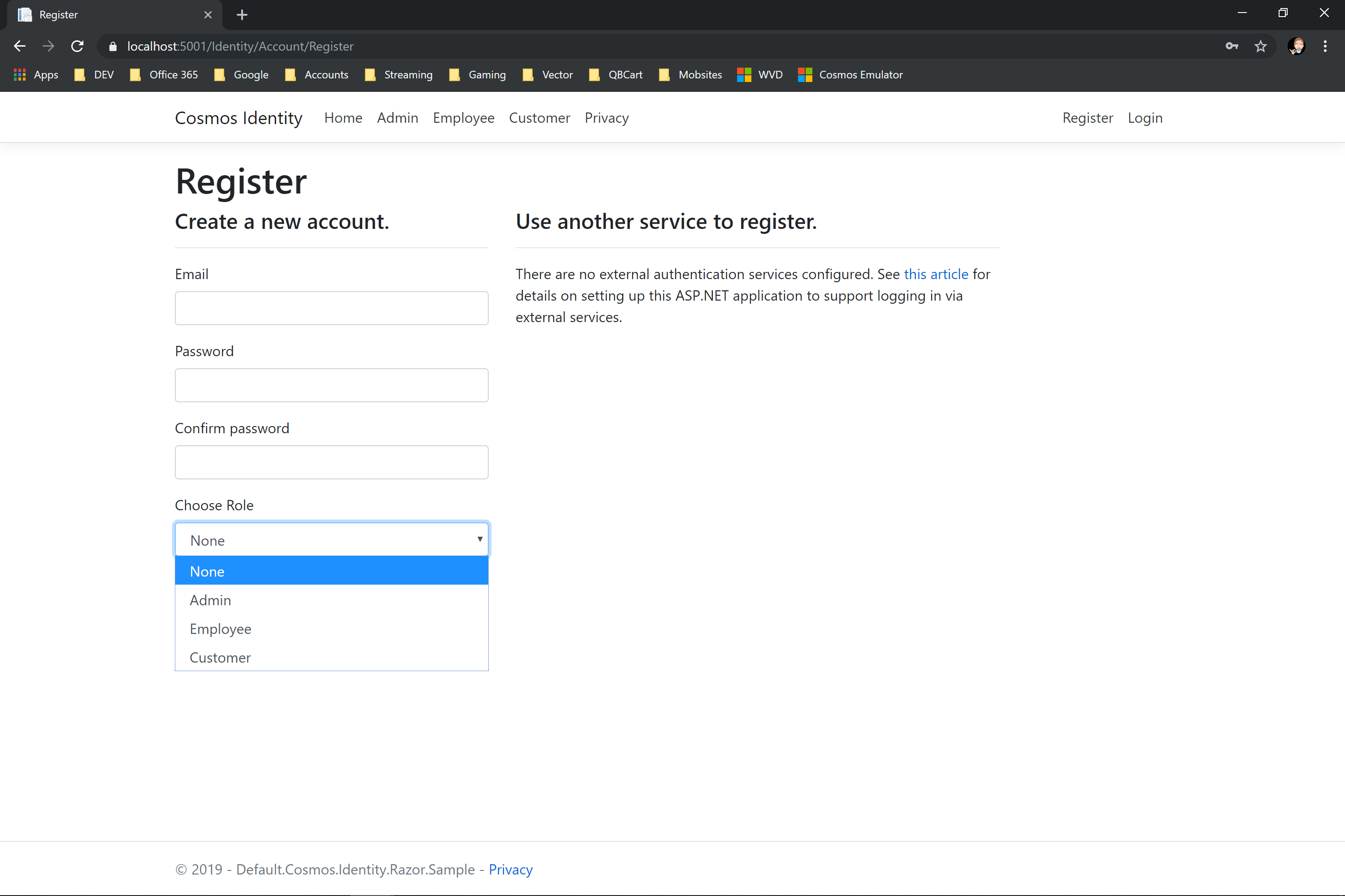 Sample Register Page