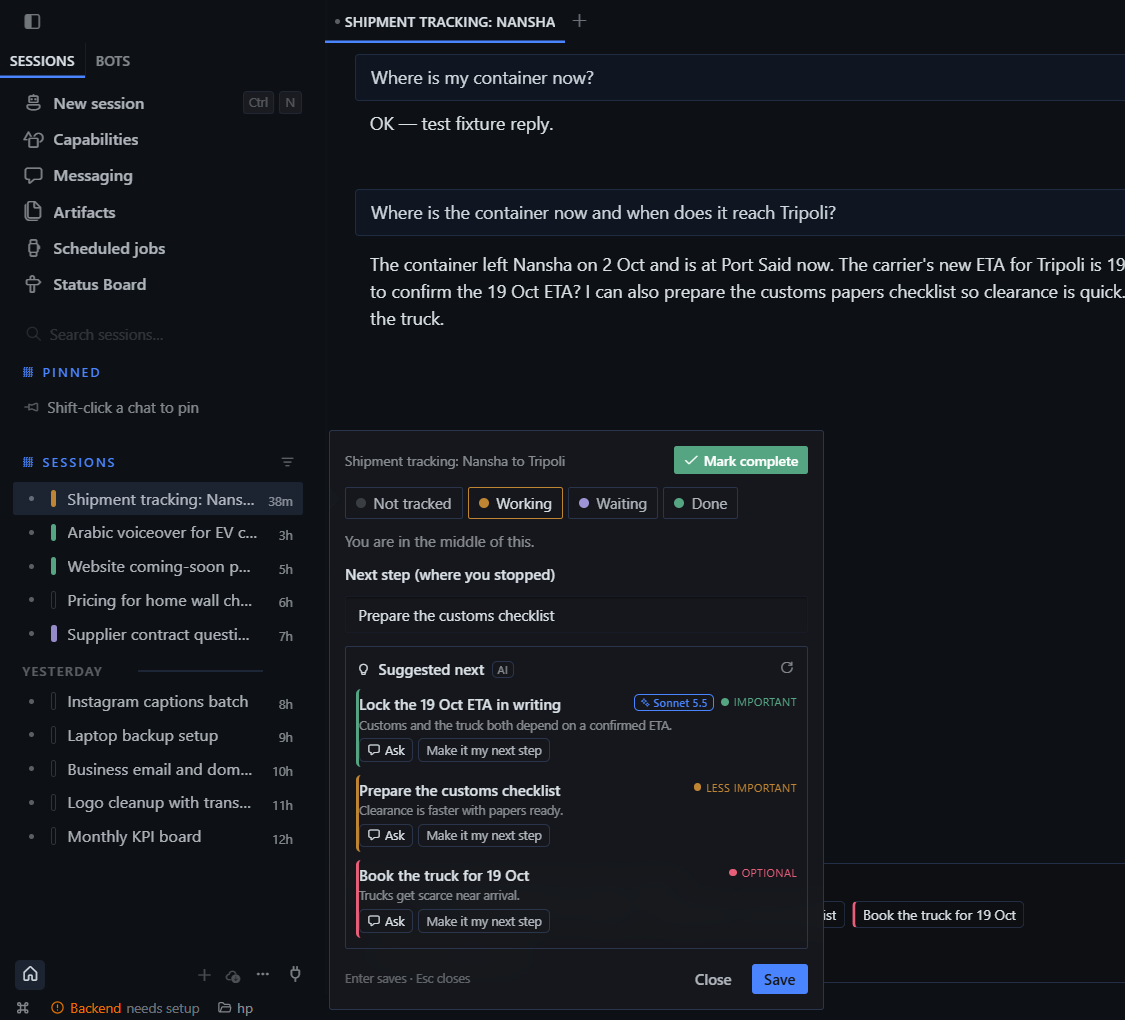 Suggested next steps