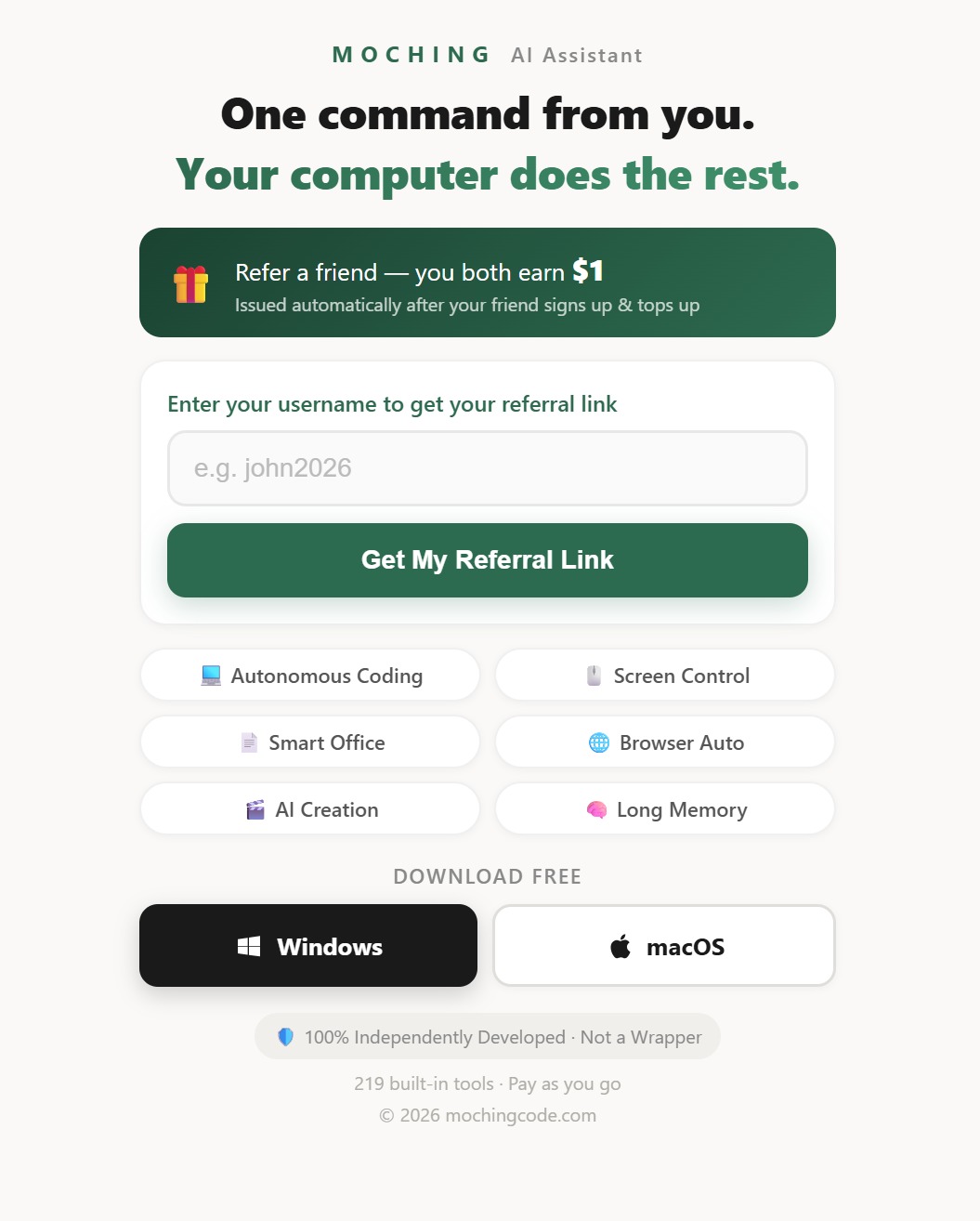 Moching Referral Program