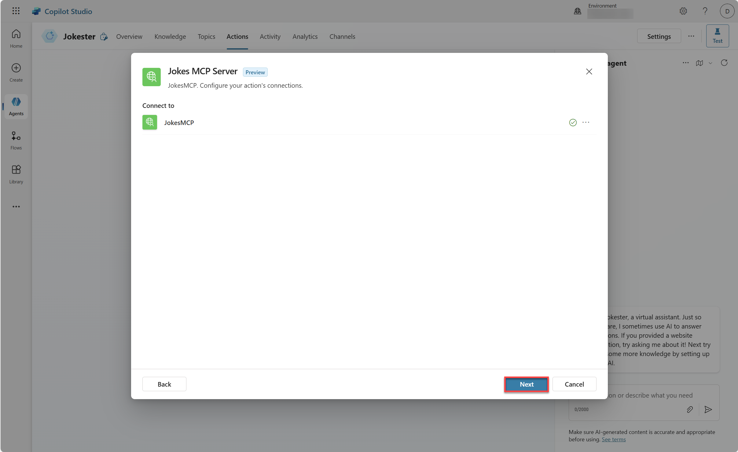 Action and connection