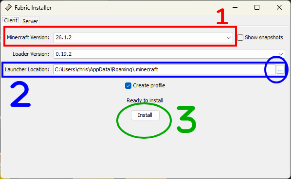 Fabric Client Installer Setup