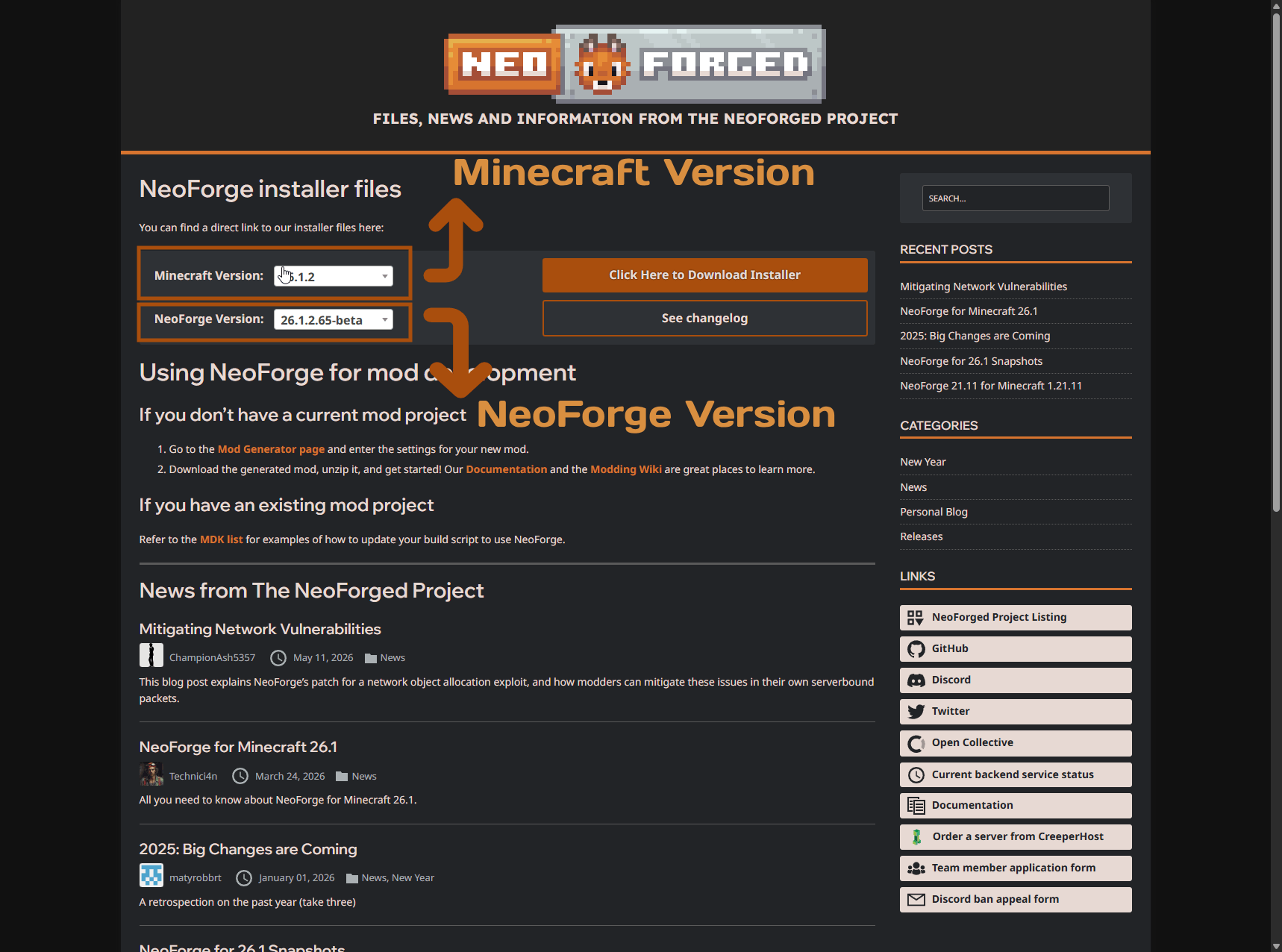 NeoForge Download Page