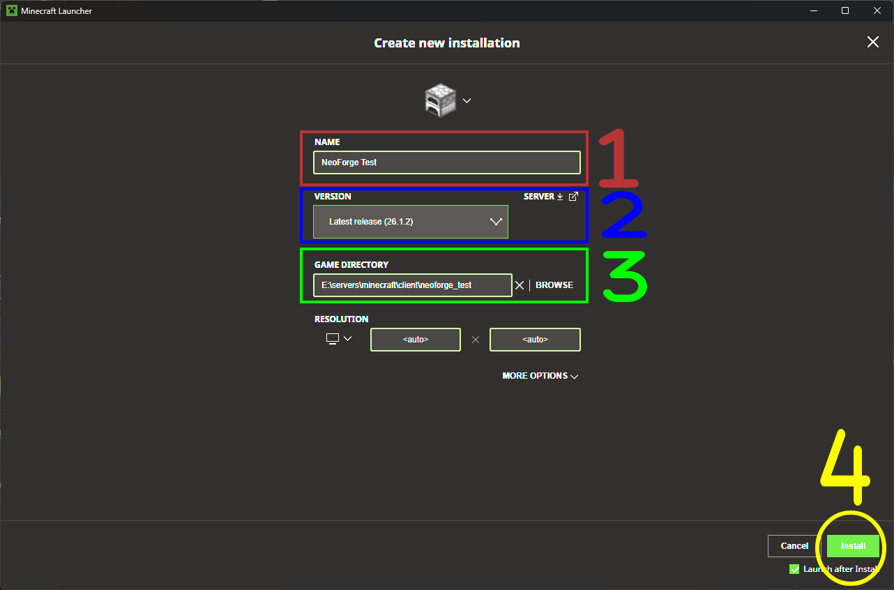 Minecraft Launcher New Installation Details