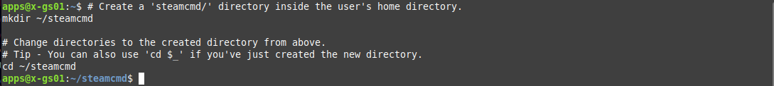 SteamCMD New Directory
