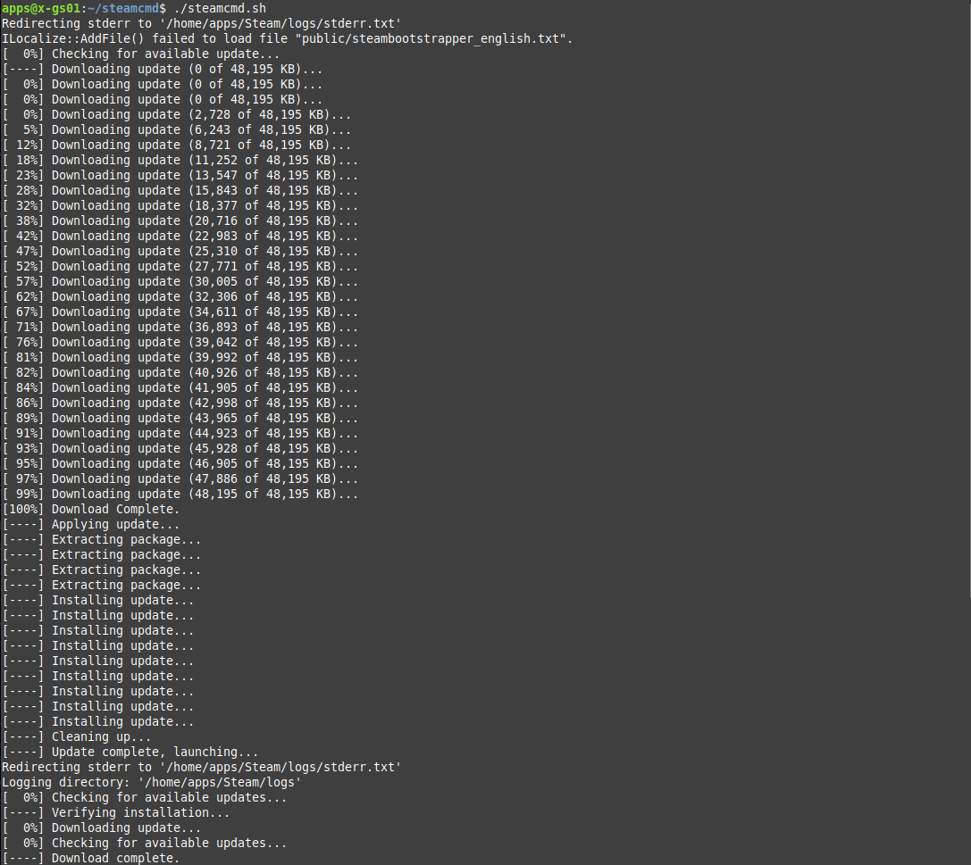 SteamCMD Start