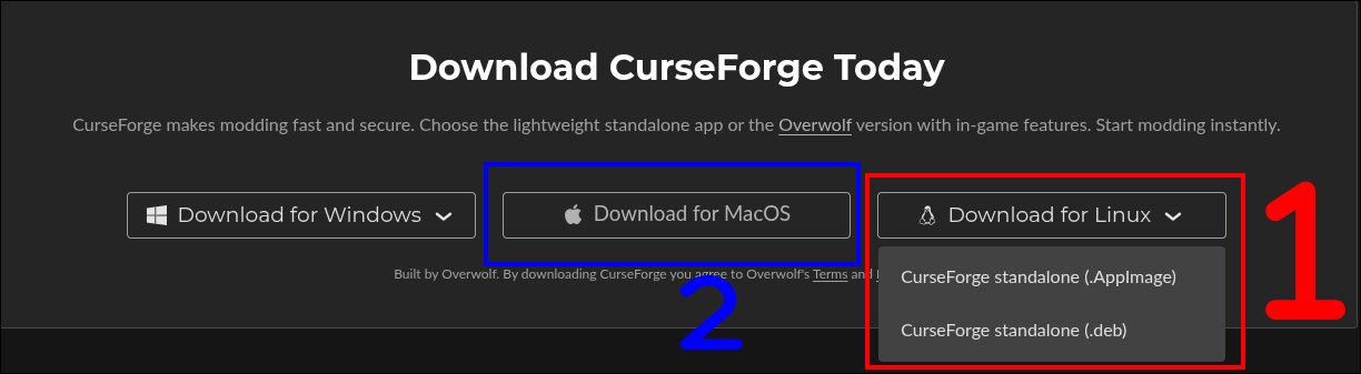 Curseforge Download Page Additional Options