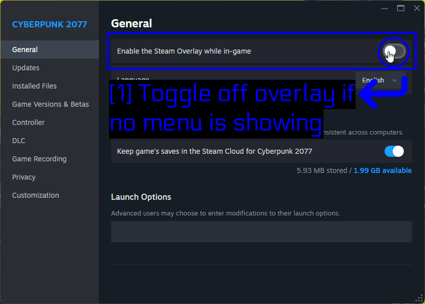 Desactivando la superposición de Steam