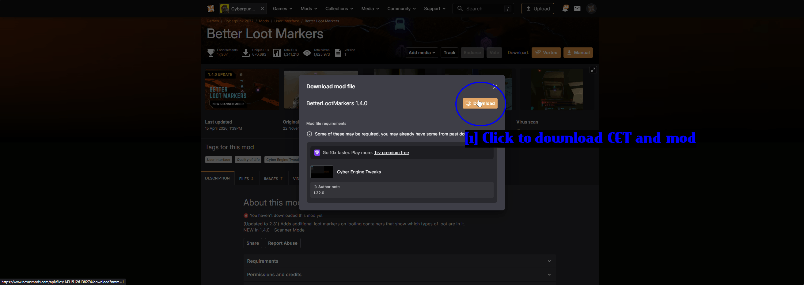 Descargando Better Loot Markers