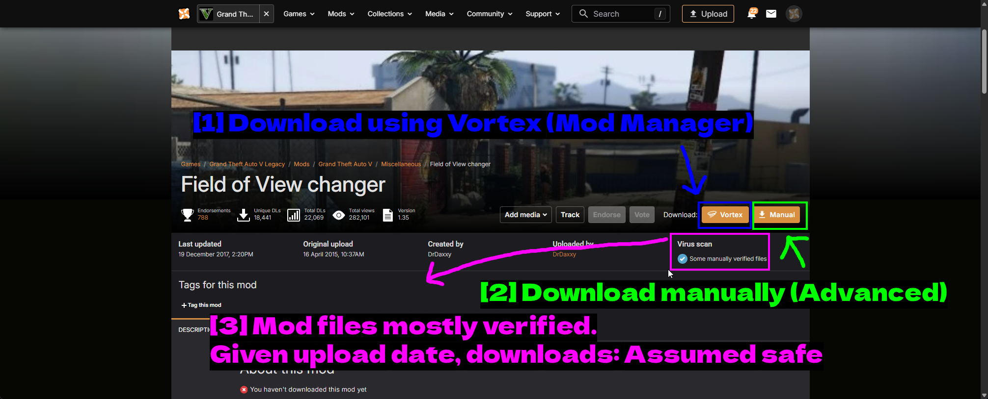 VortexでMODをダウンロードする