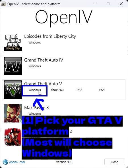 ゲームとプラットフォームを選択する