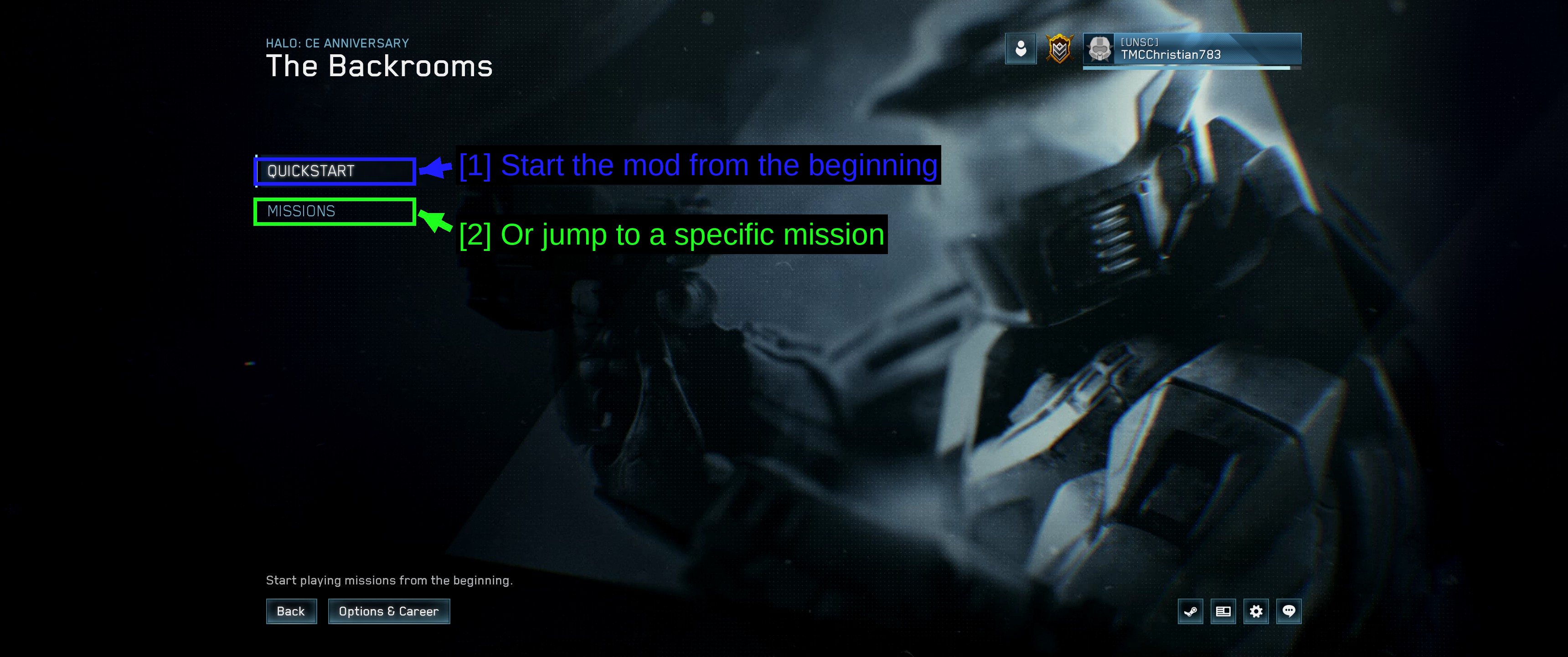 Iniciando un mod de campaña del Workshop